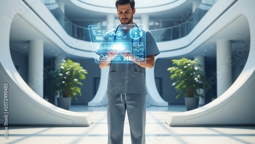 Futuristic Doctor Using Holographic Medical Interface