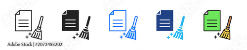 Archive Clean Up Icon Set Multiple Style Collection