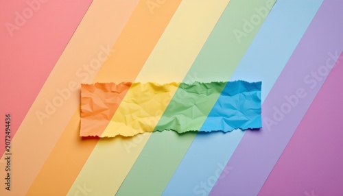 Colorful Torn Paper Strip Pastel Background