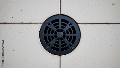Minimalist Urban Wall with Matte Black Ventilation Grille