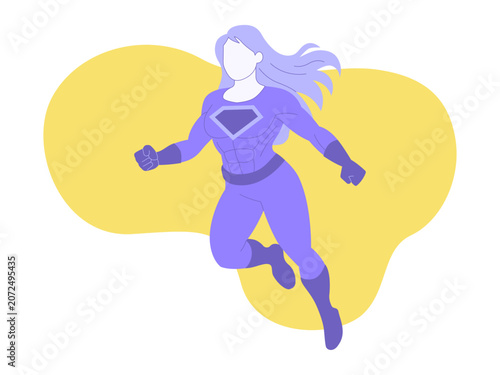 Konstfotografi A female superwoman floating in air