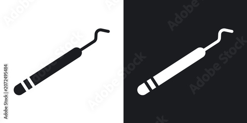 Foto Periodontal scaler icons vectors in solid black and white style