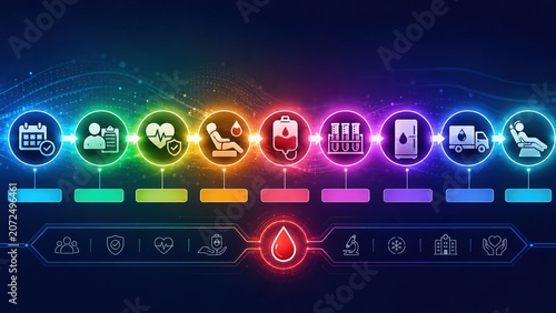 Blood Donation Process Timeline Infographic