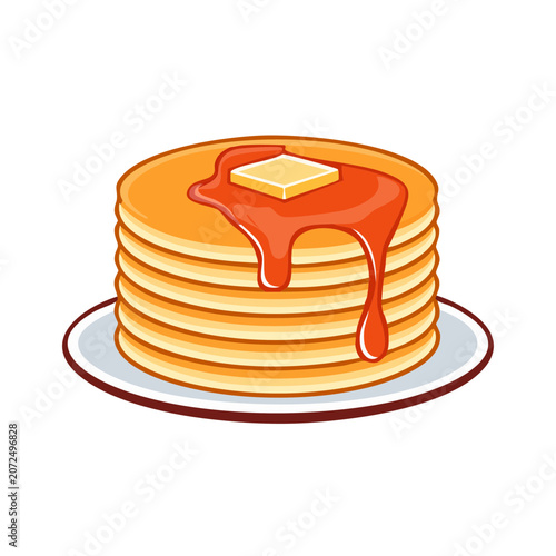 Flat vector illustration of honey jar with dipper