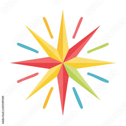 Sunburst vector icon with colorful rays