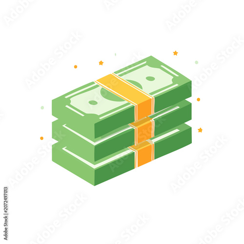 Stacked green and orange folders icon vector