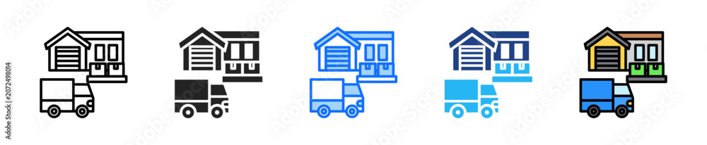 Obraz premium Warehouse Logistics Icon Set Multiple Style Collection