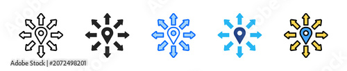 Konstfotografi Warehouse Logistics Map Icon Set Multiple Style Collection