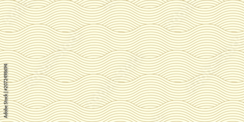 Yellow instant noodle, pasta and spaghetti texture with geometric wavy lines. Ramen, pasta vector pattern. Background abstract food illustration