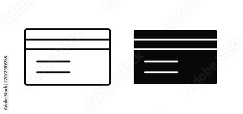 Obraz na plátne Credit card icons pack vectors in black flat and strokes