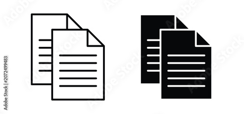 Fotografía Duplicate icons pack vectors in black flat and strokes