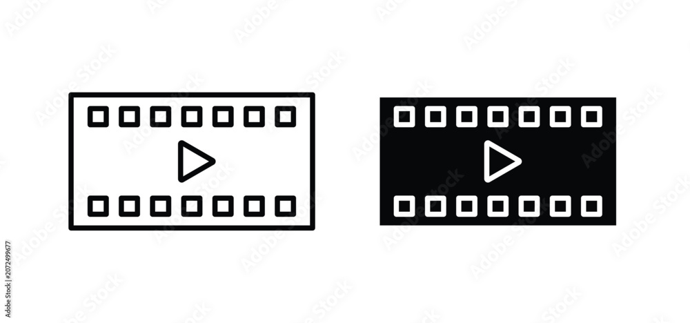 Obraz premium Film icons pack vectors in black flat and strokes