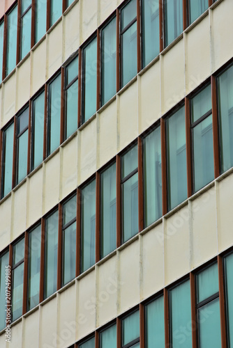 Facade of a modern office building in George Town on Penang, Malaysia