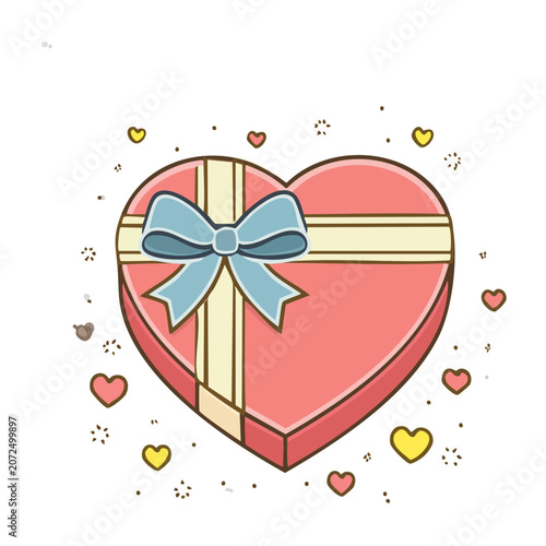 Red heart with ribbon and arrow vector
