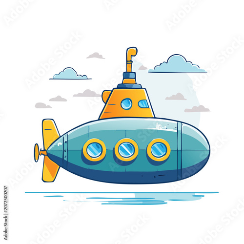Cartoon Submarine Vector Illustration