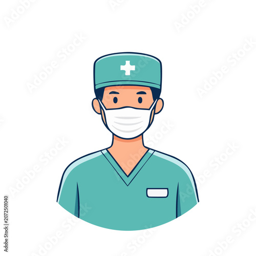 Flat vector illustration of a nurse