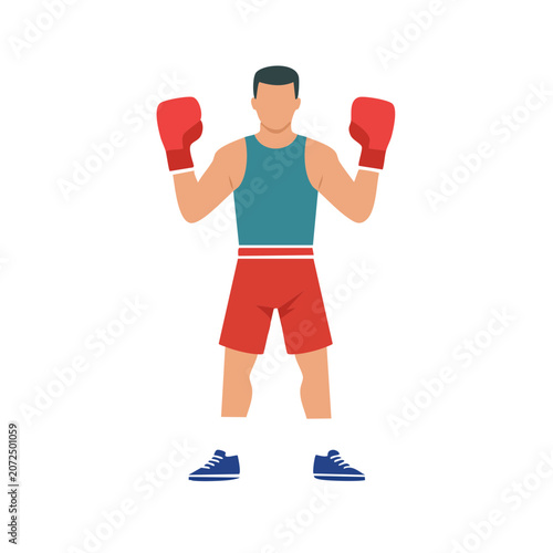 Flat vector illustration of person skiing