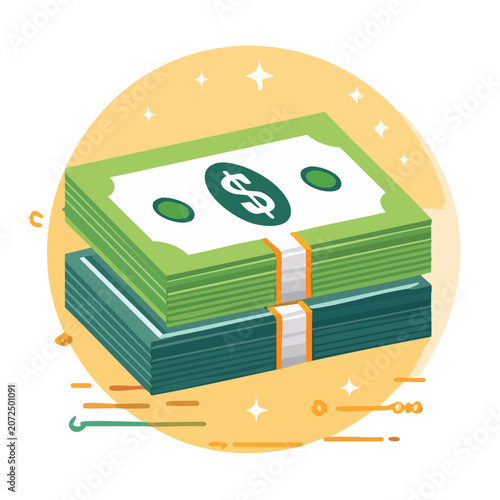 Flat vector illustration of sushi roll with chopsticks