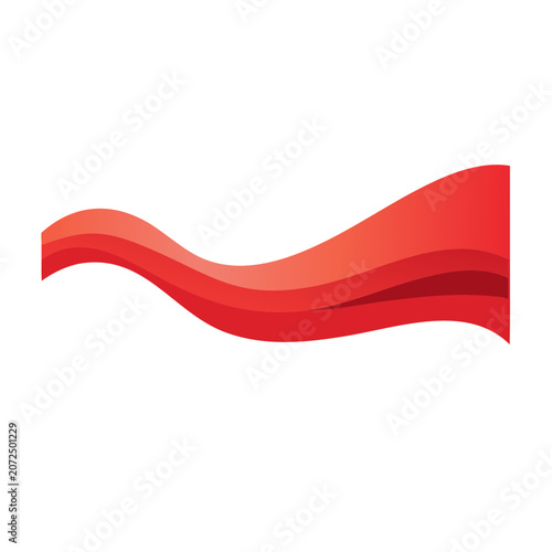 Red flat ribbon vector graphic