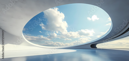 Modern Architectural Interior Design with Sky View