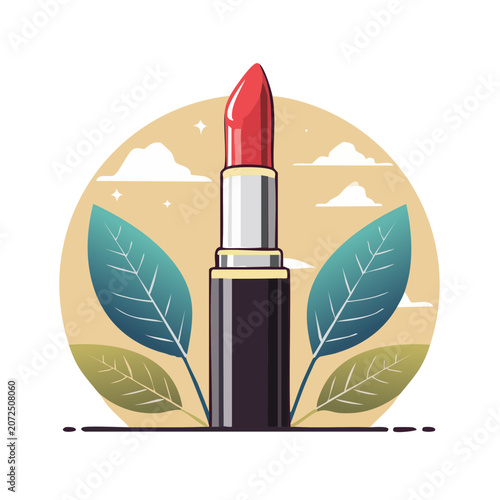 Flat vector illustration of a lighthouse by the sea