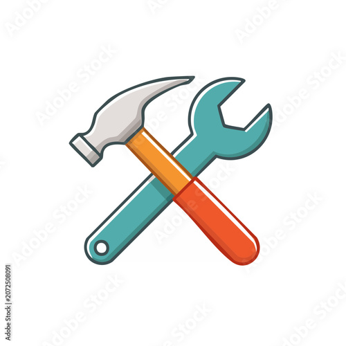 Flat vector illustration of colorful scissors