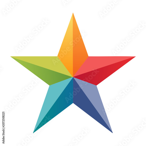 Rainbow colored star vector icon