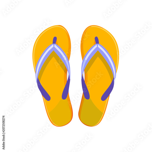 Yellow and blue flat shoes vector illustration