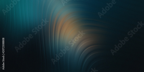 Εκτύπωση καμβά Dark teal wavy liquid curves with golden orange highlights creating smooth abstract elegant texture for sophisticated visual art
