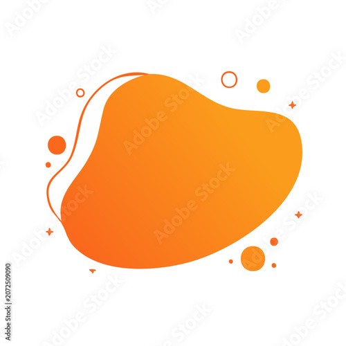 Orange abstract blob with dots and plus signs vector