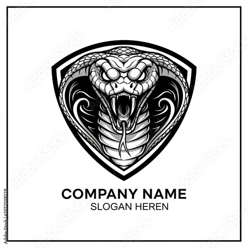 Stylish Snake Emblem Logo Design for Companies