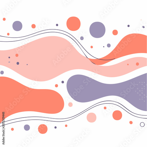 Abstract Fluid Shapes and Circles Background