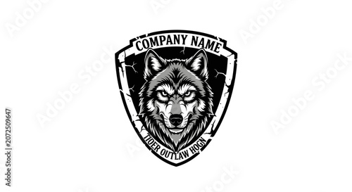 Dog Shield Logo Design with Company Name