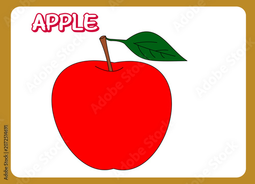 Apple Fruit Vector Illustration Isolated on White Background