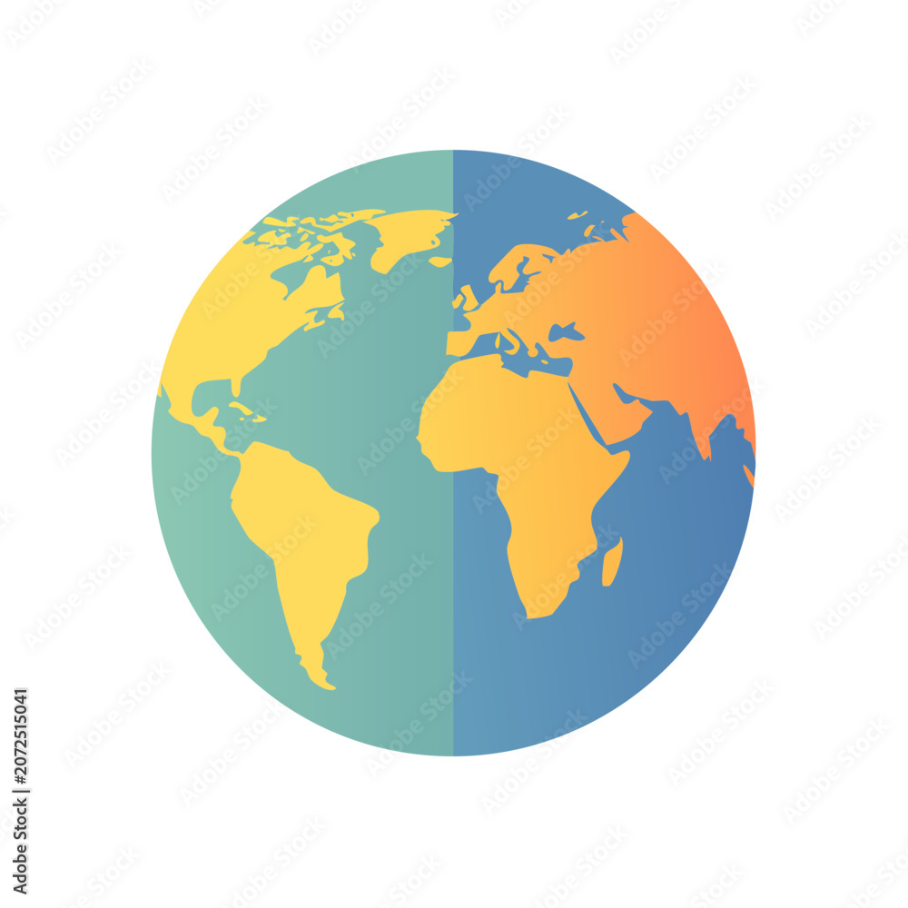 Obraz premium Flat vector world map illustration