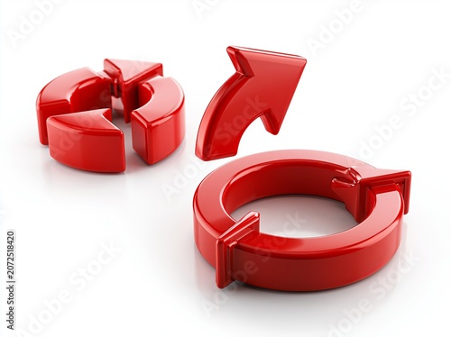 3D shiney gradient red arrow on white
background. 3D Arrow icon. Best for app,
web, and digital Vector illustration design.
Arrows Ring Rotating Vector illustration
isolated on white background.