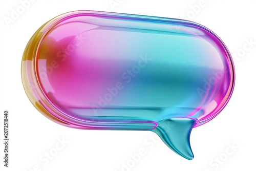 3D illustration of speech bubble. 3d talking cloud. Glossy speech bubble high quality. Shiny cloud foam. speak bubble text, chatting box, message box outline cartoon. Balloon