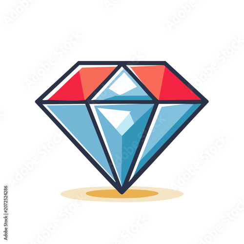 Flat vector diamond gemstone illustration