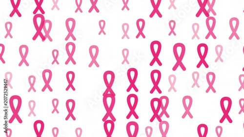 Breast Cancer Awareness Pink Ribbon Background for Healthcare Campaign and Medical Presentation Motion Design Video