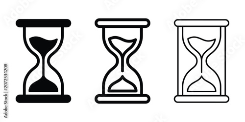 Hourglass icon silhouette vector outline and line art