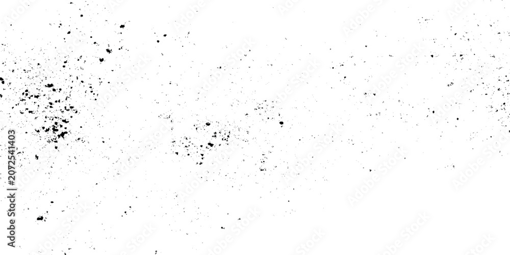 Obraz premium Black ink splatters and grit on white grunge background organic dust particle the authentic distressed surface