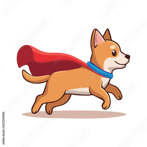 Flat vector illustration of a running horse