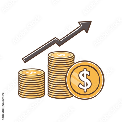 Flat vector illustration of money jars with coins and dollar sign