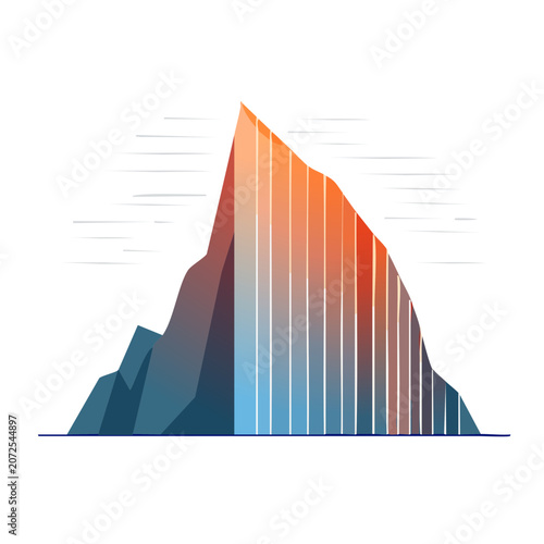 3D mountain illustration vector