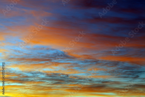 Multicolor sunset over the sea