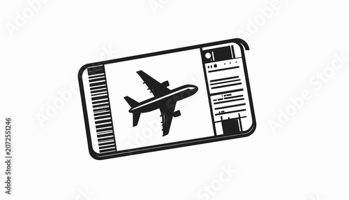 Airplane on a boarding pass ticket.