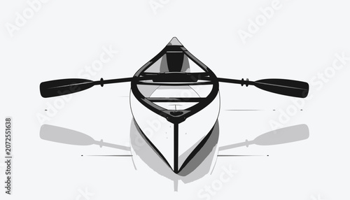 Kayak with oars on calm water.