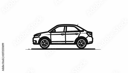 Car Side View Sedan Vehicle.