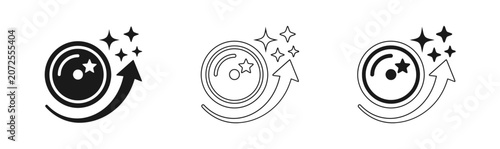 Sparkle clean icon set solid outline and filled styles for commercial use