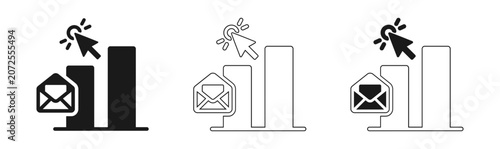 Email marketing and click through rate icons